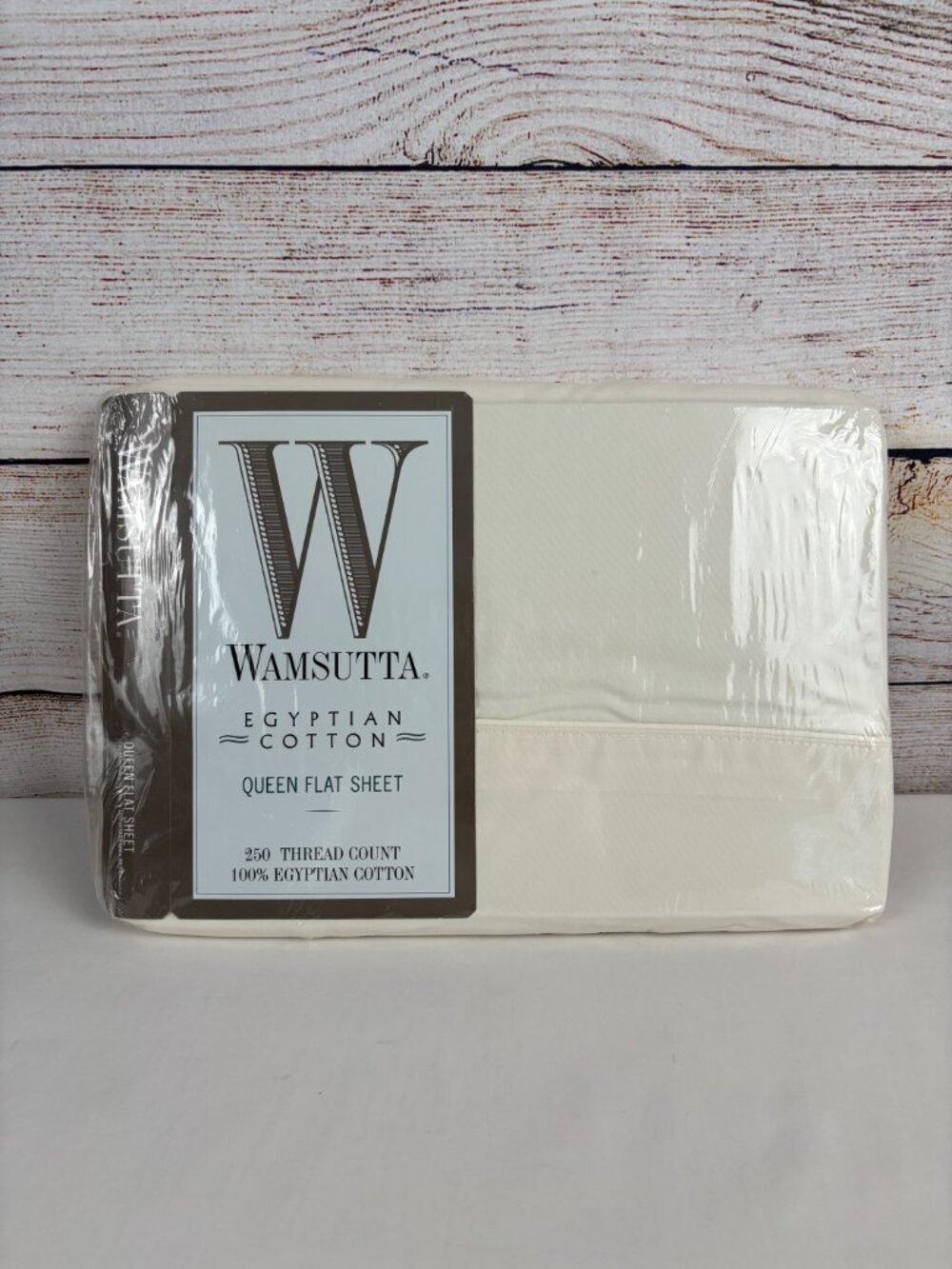 Wamsutta Queen Flat Sheet Egyptian Cotton Cream 250 TC